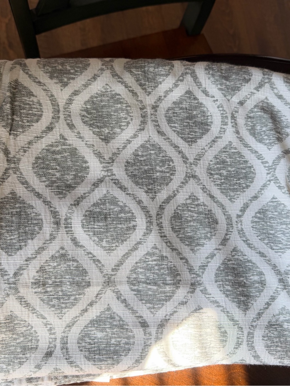 Food Network Gray and White tablecloth 6ft x 4.5 ft